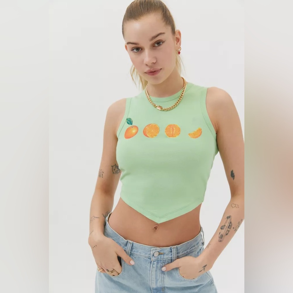 URBAN OUTFITTERS UO FRUIT OPEN BACK TOP